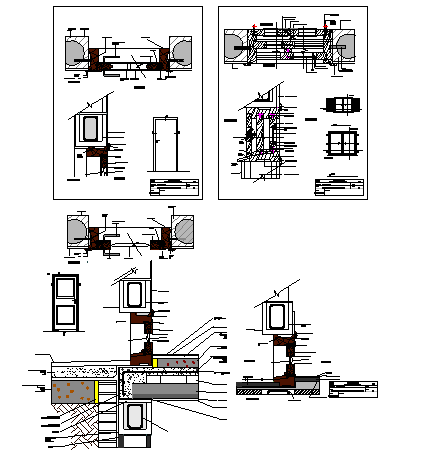 Door and window installation details of office dwg file - Cadbull