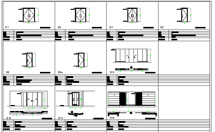 Door blocks details with installation details of house dwg file - Cadbull