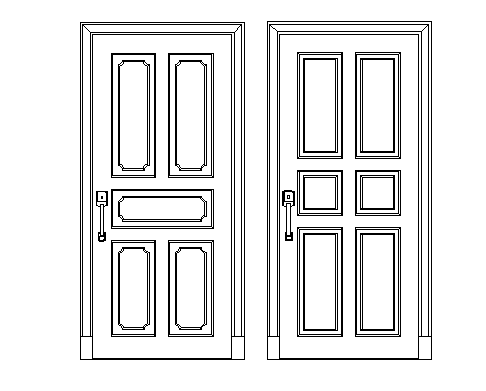 Door elevation details - Cadbull
