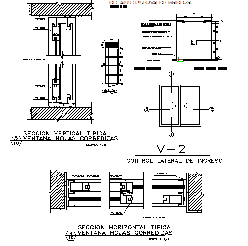 Door installation details of bungalow dwg file - Cadbull