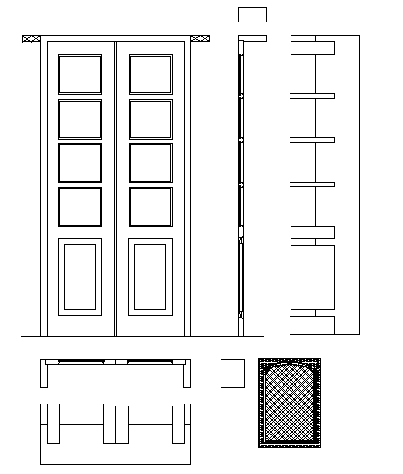 Door installation details with cut details dwg file - Cadbull