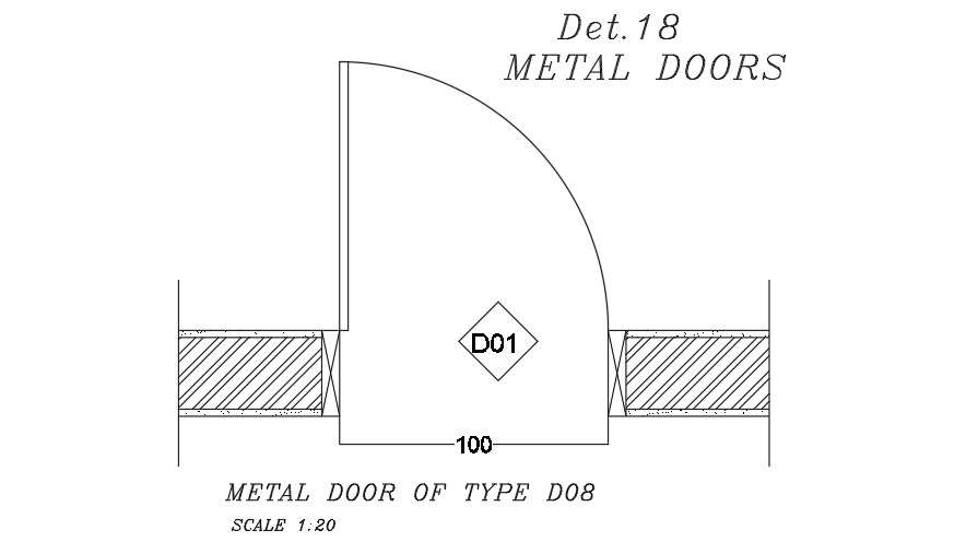 Door Plan detail cad drawing - Cadbull