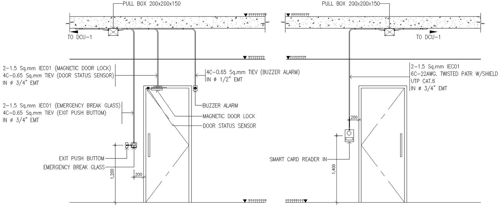 Door Status Sensor Detail DWG AutoCAD file - Cadbull