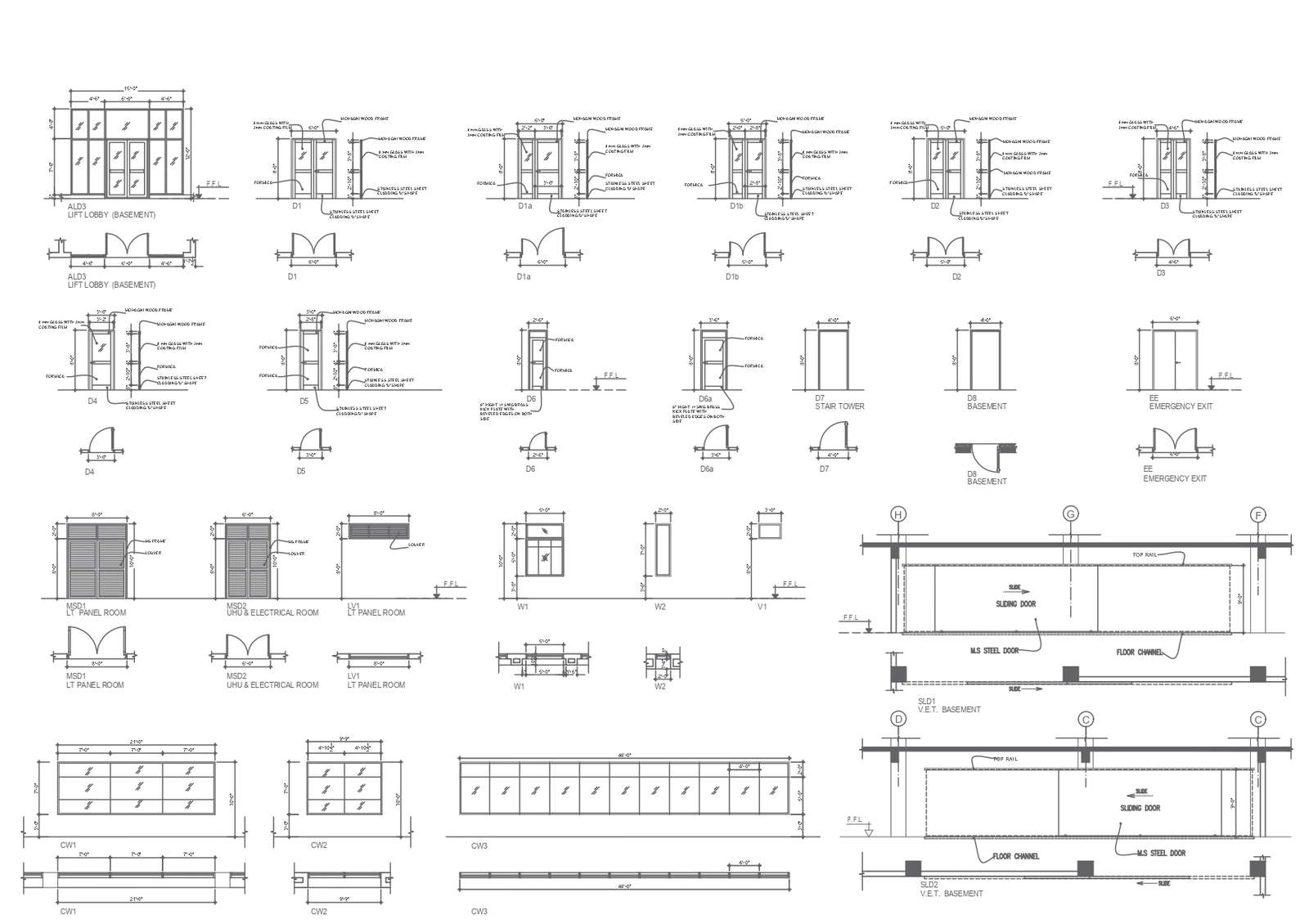 Door Window and Ventilation Detail Drawing Schedule in DWG File - Cadbull