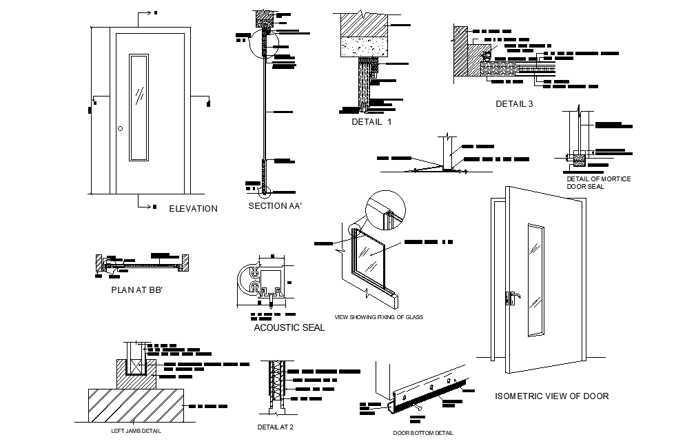 Door detail drawing defined in this AutoCAD file. Download