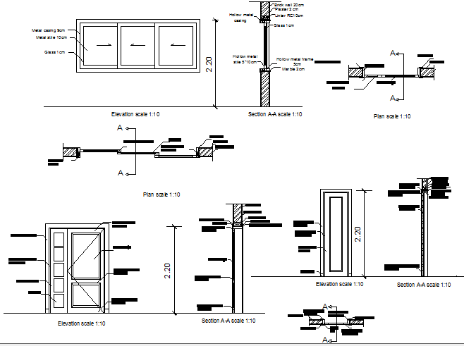 Doors And Window Installation Details Of House Dwg File Cadbull