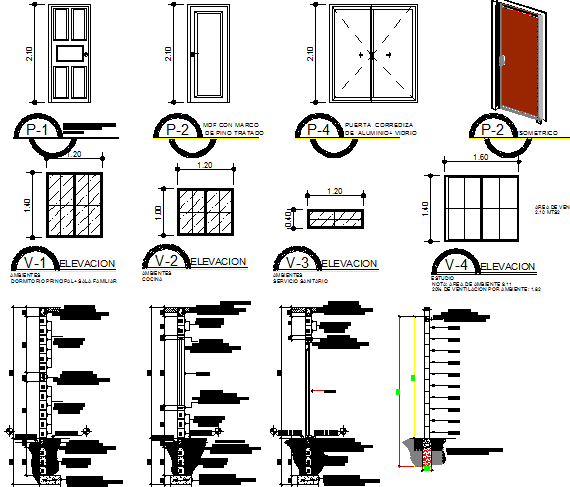 Doors And Window Installation Details Of House Dwg File Cadbull