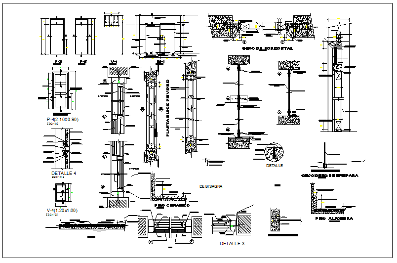 Doors and windows detail views dwg file - Cadbull