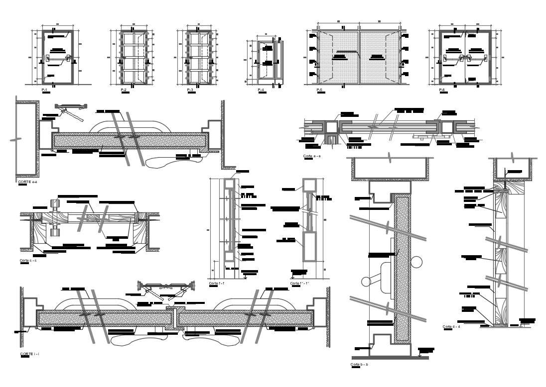 Doors and windows elevation, installation and car pantry details dwg ...