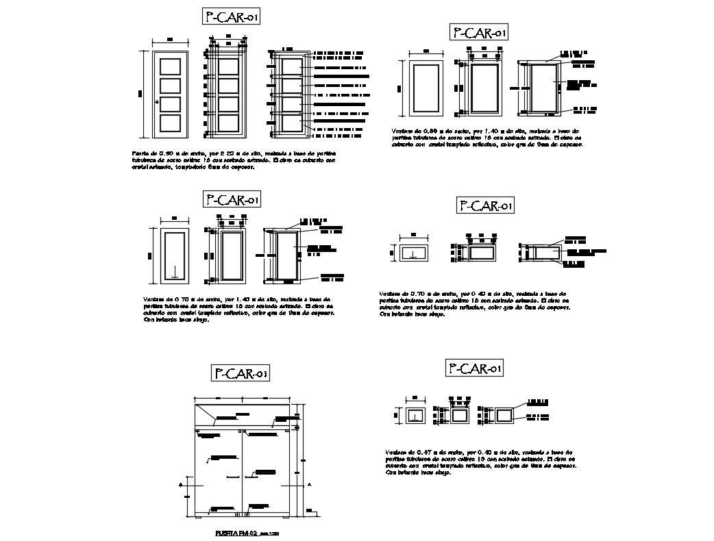 Doors and windows installation and car pantry details of hospital dwg ...