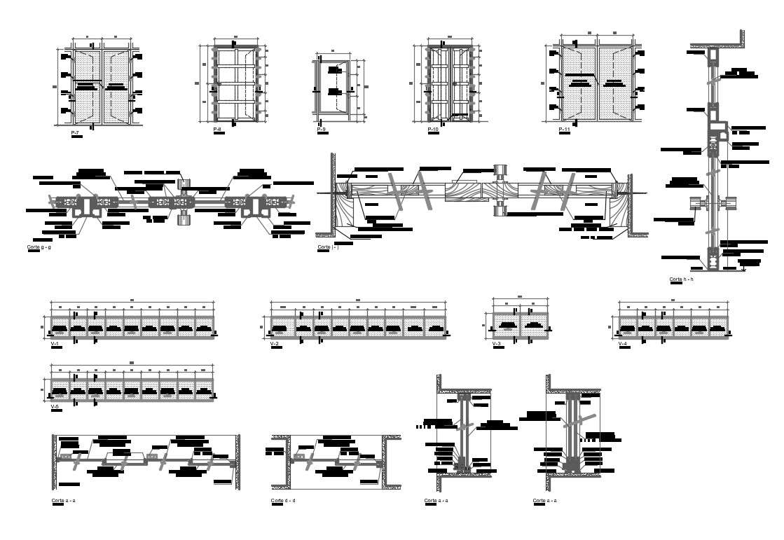 Doors installation and car pantry cad drawing details dwg file - Cadbull