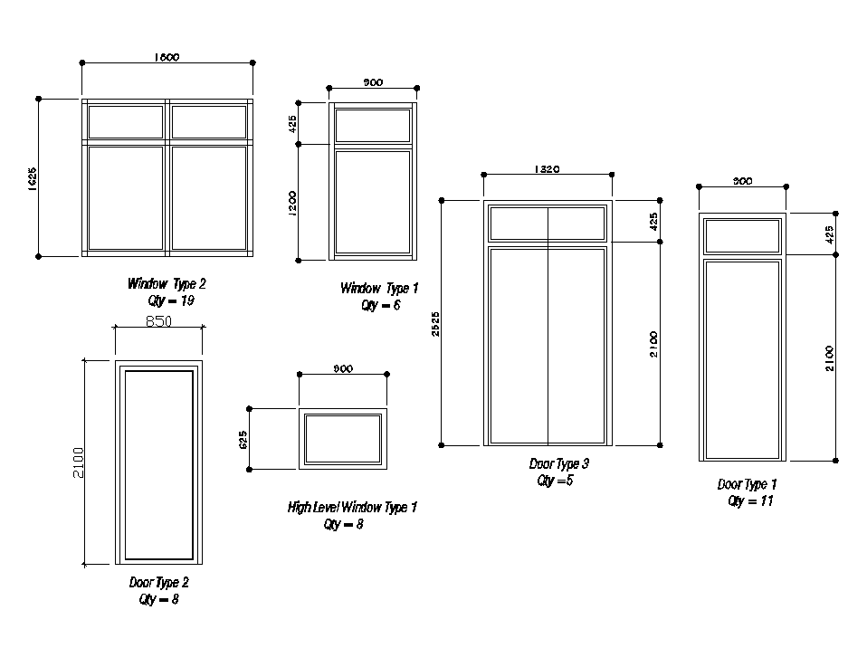 Door& windows plans are given for 24x25m office plan is given in this ...