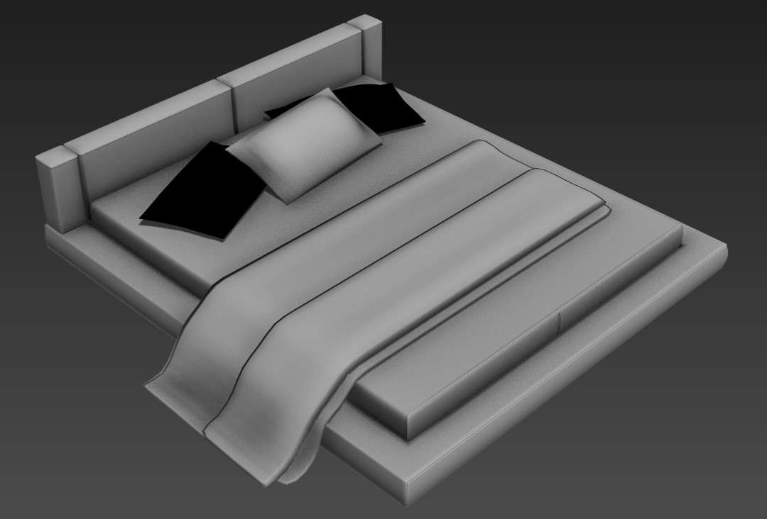 Double Bed Design Furniture Block 3ds Max File Cadbull