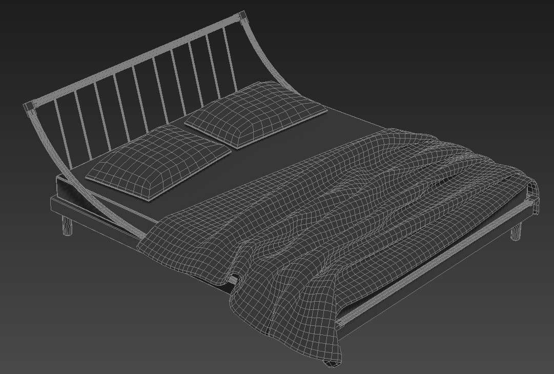 Double Bed Furniture Design 3ds Max File Cadbull