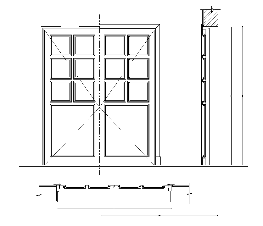  Double  door  detail drawing  provided in this AutoCAD file 