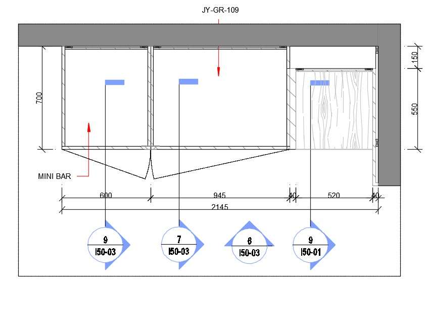 Double Door Wardrobe With One Open Storage Specified In This Auto Cad Drawing File Download This 2d Autocad Drawing File Cadbull