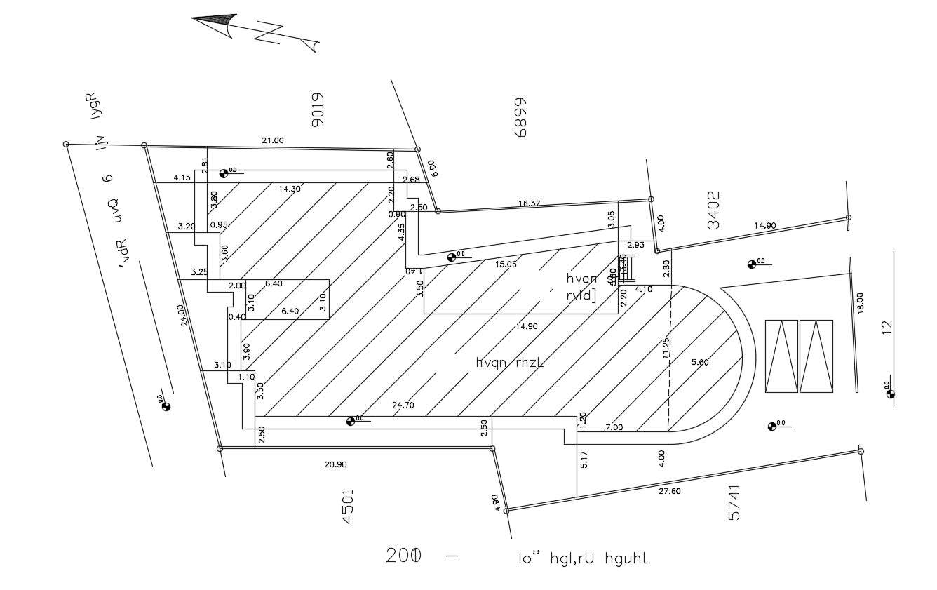 Download DWG File Plot And Building Demarcation Drawing - Cadbull