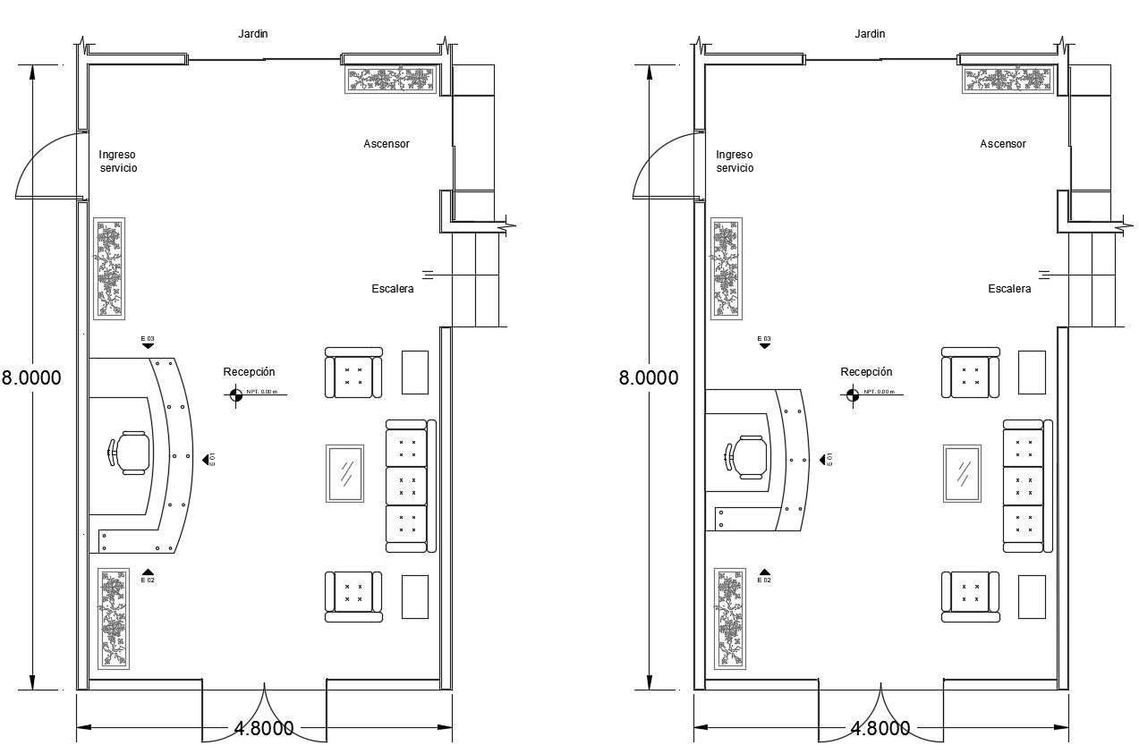 Download Free AutoCAD Reception Floor - Cadbull