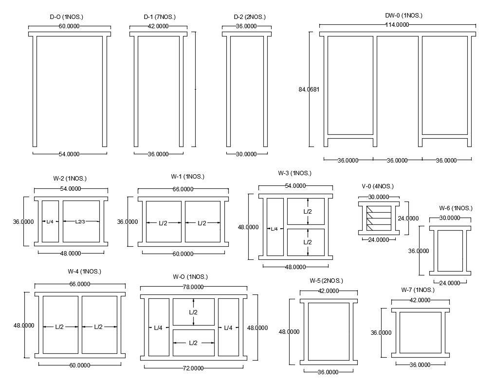 Download Free Doors And Windows Design In AutoCAD File - Cadbull