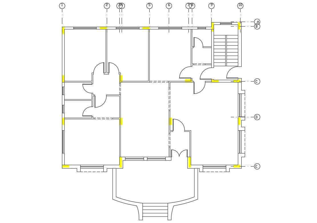 Download Free House Plan With Column Layout CAD Drawing - Cadbull