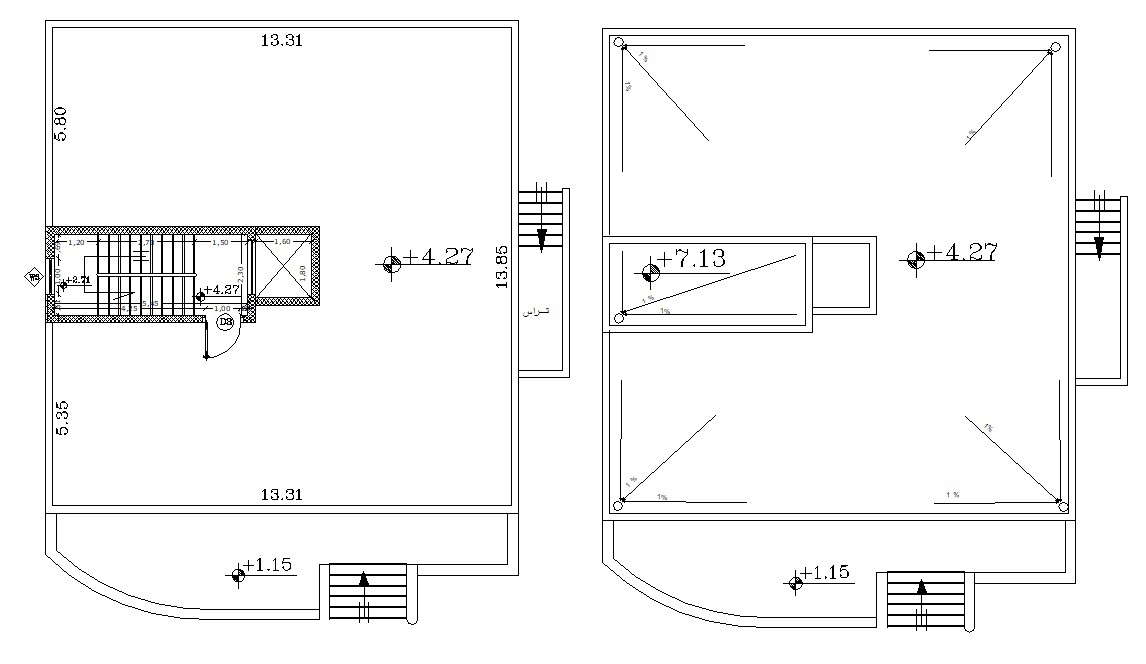 Download Free House Terrace Floor Plan CAD Drawing Cadbull