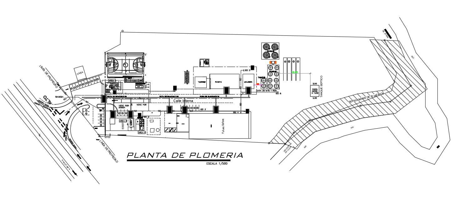 Download Free Plumbing Plant Project Floor Plan AutoCAD 