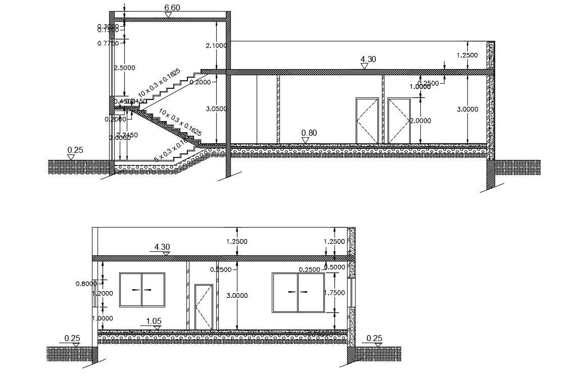 Download House Building Section Drawing DWG File - Cadbull