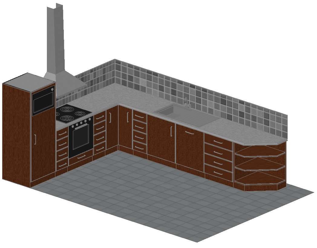 Download Modular Kitchen CAD Drawing - Cadbull