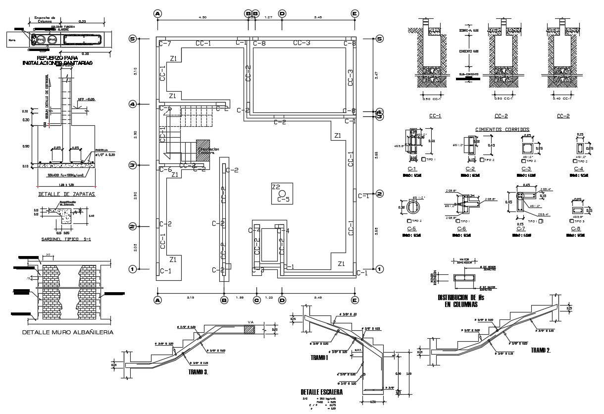 Download RCC Steel Structure CAD Drawing - Cadbull