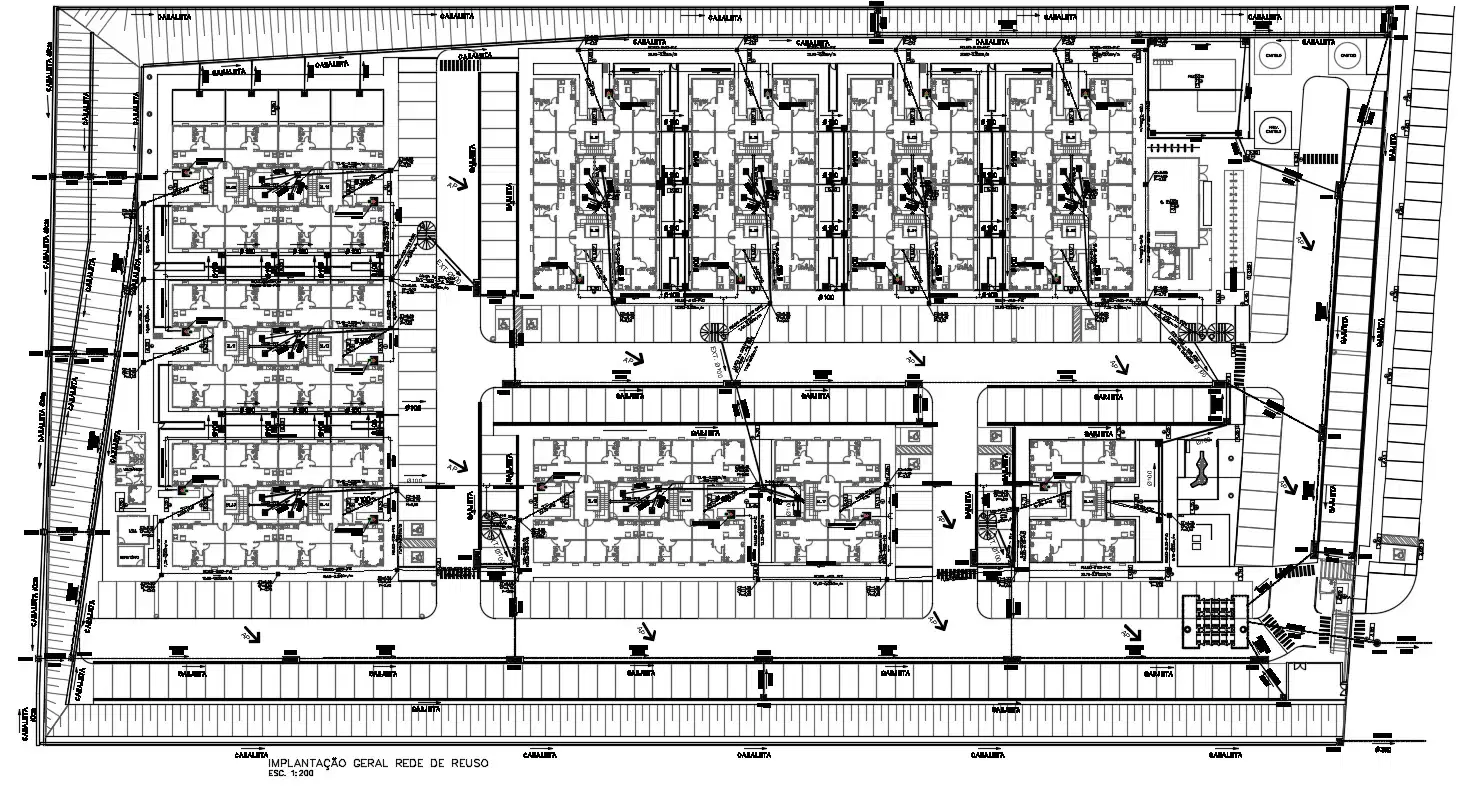 Download Residential Apartment Cluster Plan Design Autocad Drawing Cadbull