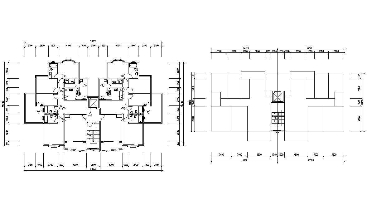 Download Residential Bungalow Layout and Line Plan - Cadbull