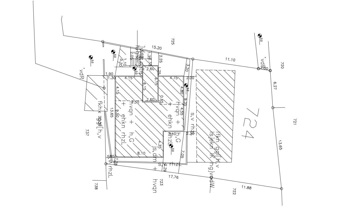 Download Split Plot Layout And Site Demarcation Drawing - Cadbull