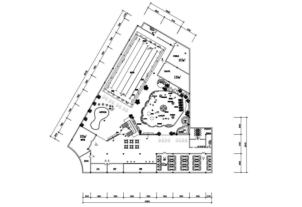 Download The Architecture Design Plan Of Club AutoCAD File Free - Cadbull