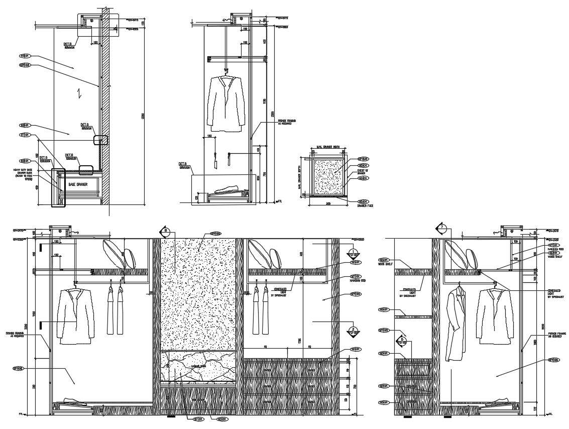 Download Wardrobe Furniture Design CAD File - Cadbull