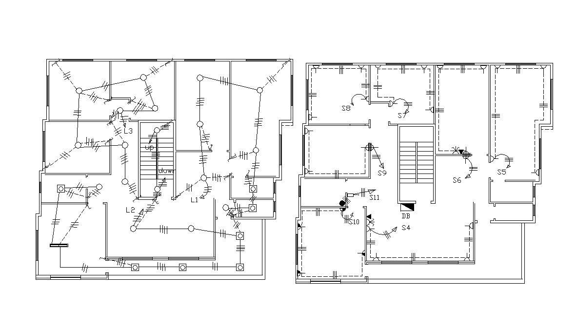 Download Electrical Layout Plan Of House Design AutoCAD File - Cadbull