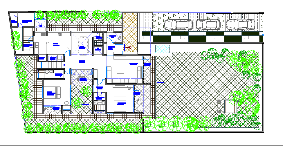 Download Free 20x18 Meter Single Storey House Layout - Cadbull