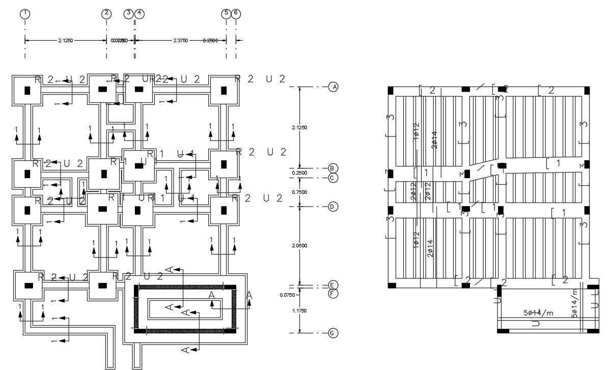 Download Free Column Foundation And Slab Structure deisign - Cadbull