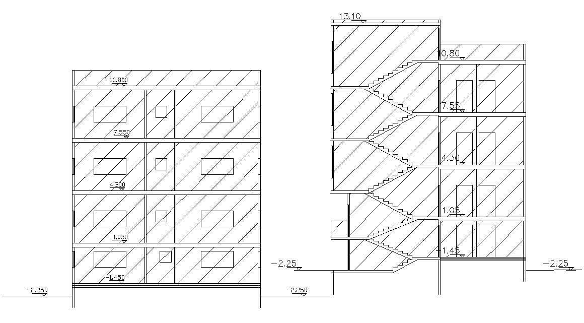 Download Structural Section Design Of Apartment Autocad File - Cadbull