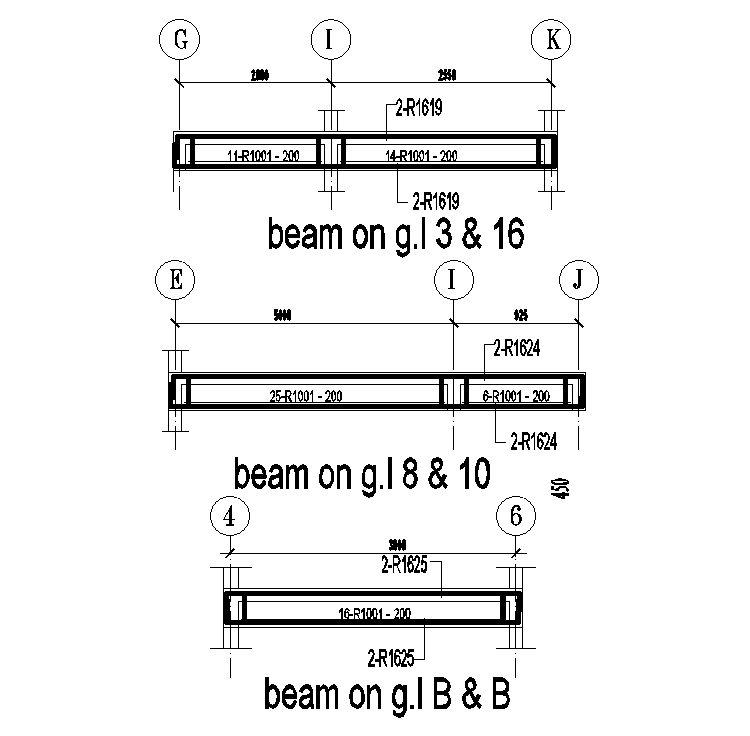 Download nowAutocad 2D model has the section view of the beams. - Cadbull