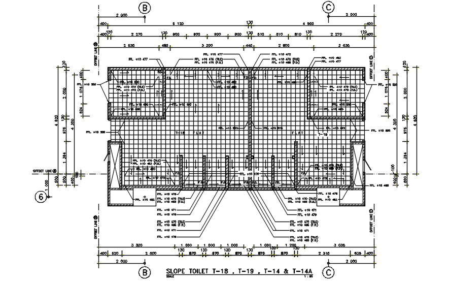 Download the Auotcad 2D DWG file.Toilet details of the 2nd floor of the ...