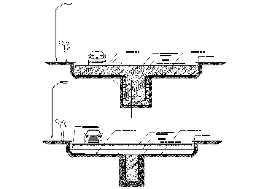 Drainage Section Plan Autocad File Cadbull