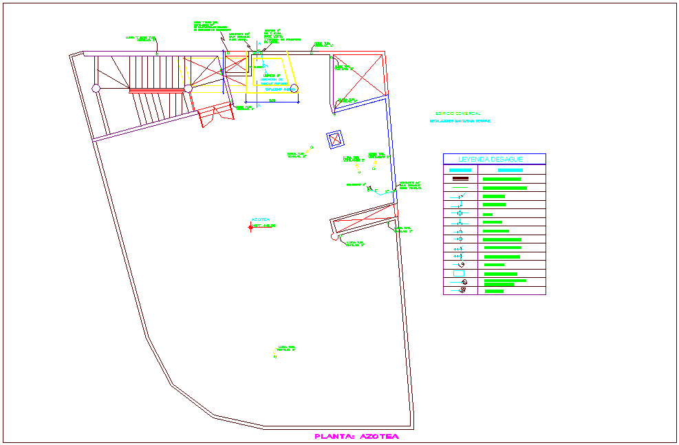 Drainage Water Line Of Roof Plan For Commercial Building Dwg File Cadbull 9330