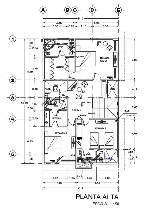 Drainage detail of 9x14m first floor house plan is given in this ...