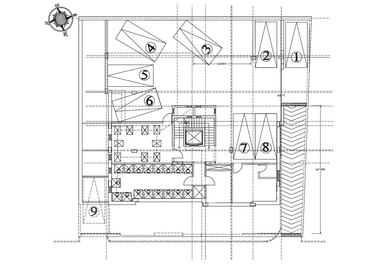 Drawing Commercial Building Floor Plan With Parking Design