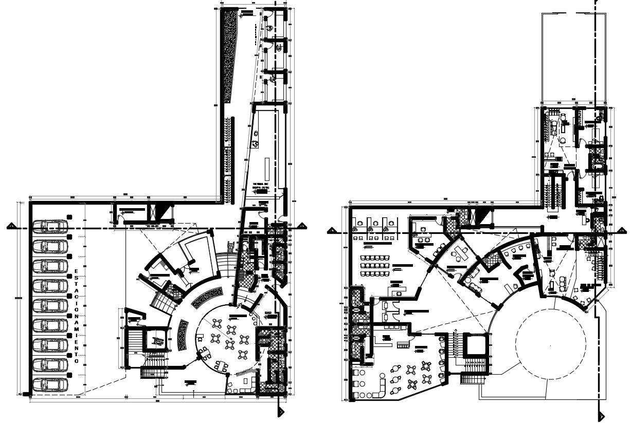 Drawing detail of super market mall building floor plan