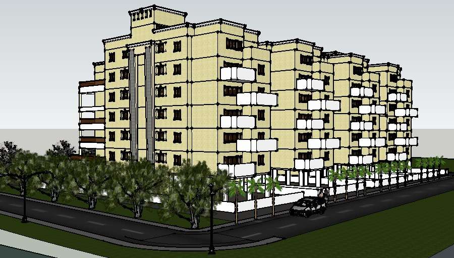 Drawing of Apartment 3D elevations in SketchUp file Cadbull