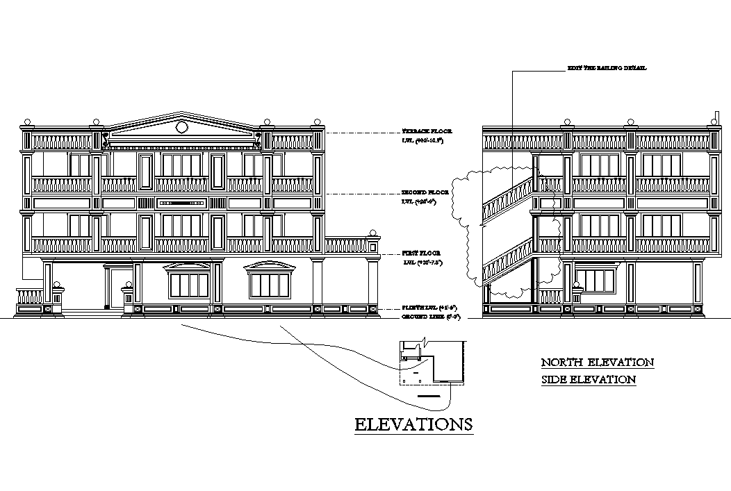 Multi Story Building Plan In Autocad File - Cadbull