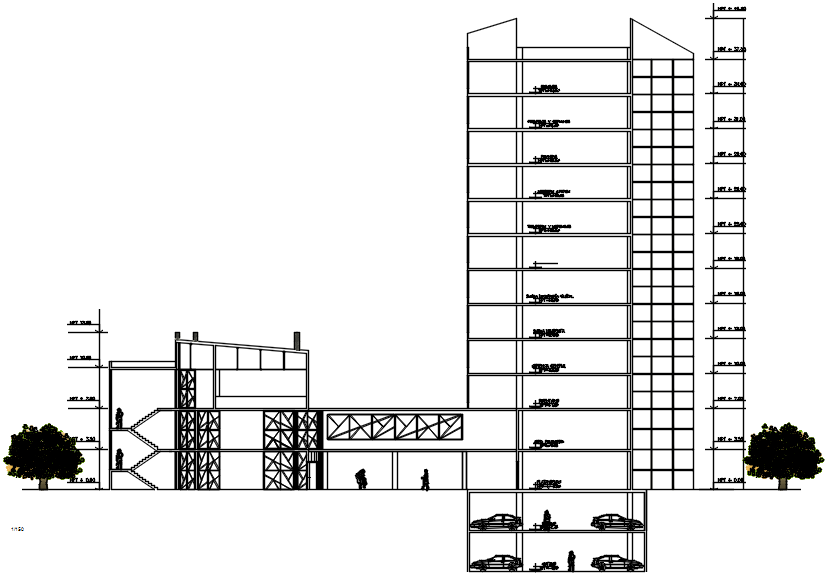 Multi Storey Building Design Plan In Dwg File Cadbull 6771