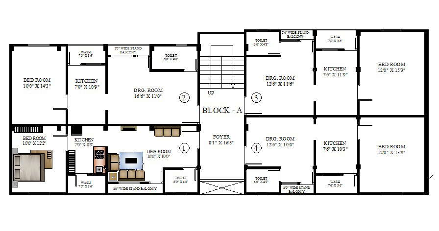 Apartment Floor Plans In DWG File - Cadbull