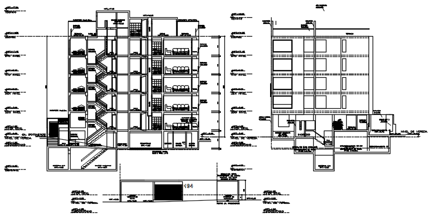 Drawing of a residential building with detail dimension in dwg file ...